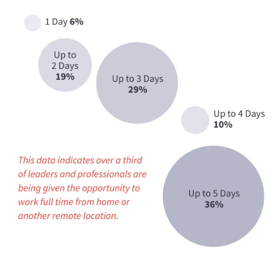 image of survey result where remote working policy is in place