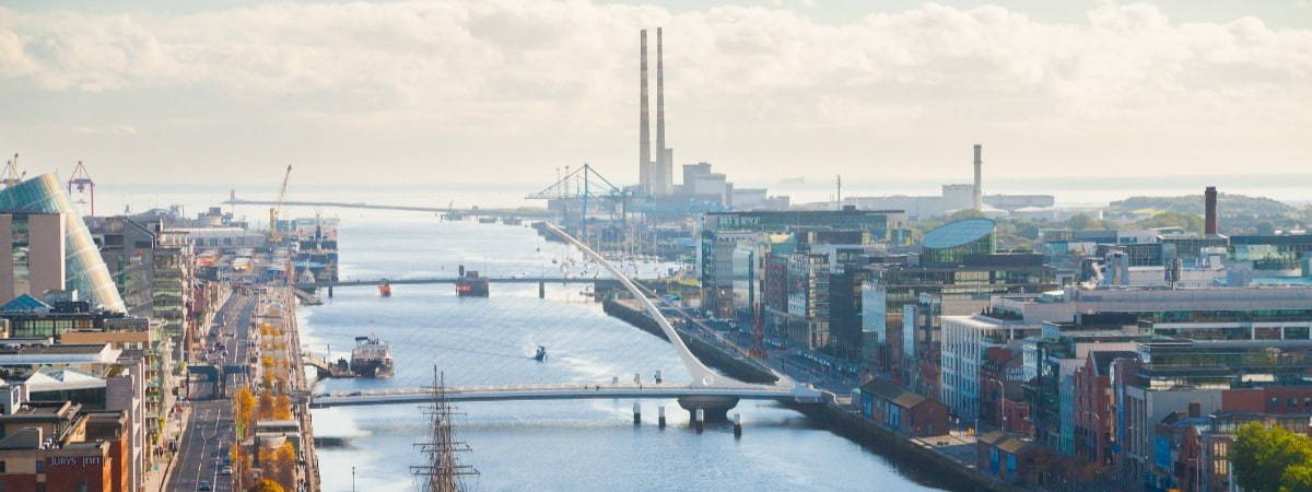 Image of skyline of Dublin docklands 